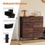 Sweetcrispy Kommode,Sideboard Wohnzimmer für Schlafzimmer mit 9 Stoffschubladen,Einstellbare Füße Schubladenschrank,Komodenschrank für Schlafzimmer,Modernes Braun