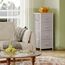 Somdot Kommode mit Schubladen, Kommode Schlafzimmer Wohnzimmer Flur, Komodenschrank Schubladenschrank Aufbewahrungsschrank Stoffkommode, 4 Stoffschubladen, Ashgrau, 30T x 42B x 93H cm