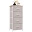 Somdot Kommode mit Schubladen, Kommode Schlafzimmer Wohnzimmer Flur, Komodenschrank Schubladenschrank Aufbewahrungsschrank Stoffkommode, 4 Stoffschubladen, Ashgrau, 30T x 42B x 93H cm