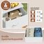 Somdot Kommode mit Schubladen, Kommode Schlafzimmer Wohnzimmer Flur, Komodenschrank Schubladenschrank Aufbewahrungsschrank Stoffkommode, 3 Stoffschubladen, Weiß, 30T x 42B x 71,5H cm