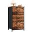 Somdot Kommode mit Schubladen, Kommode Schlafzimmer Wohnzimmer Flur, Komodenschrank Schubladenschrank Aufbewahrungsschrank Stoffkommode, 3 Stoffschubladen, Holzmaserung, 30T x 42B x 71,5H cm