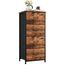 Somdot Kommode mit Schubladen, Kommode Schlafzimmer Wohnzimmer Flur, Komodenschrank Schubladenschrank Aufbewahrungsschrank Stoffkommode, 4 Stoffschubladen, Holzmaserung, 30T x 42B x 93H cm