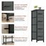 Somdot Kommode mit Schubladen, Kommode Schmal Schlafzimmer Wohnzimmer Flur, Komodenschrank Schubladenschrank Aufbewahrungsschrank Stoffkommode, 4 Stoffschubladen, Kohlegrau, 48T x 20B x 75H cm
