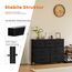 Sweetcrispy Kommode,Sideboard Wohnzimmer für Schlafzimmer mit 7 Stoffschubladen,Einstellbare Füße Schubladenschrank,Komodenschrank für Schlafzimmer,Klassisch Schwarz