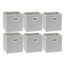 Simple Houseware 6er-Pack – SimpleHouseware Faltbarer Würfel-Aufbewahrungsbehälter mit Griff, grau