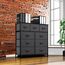 YITAHOME Kommode mit Schubladen, Schrank mit 9 Schubladen aus Stoff, Aufbewahrungskommode Industrial Stil für Schlafzimmer, Wohnzimmer, Kinderzimmer, Flur, Aufbewahrungsschrank (Schwarzgrau)