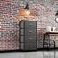 YITAHOME Kommode mit Schubladen, Schrank mit 4 Schubladen aus Stoff, Aufbewahrungskommode Industrial Stil für Schlafzimmer, Wohnzimmer, Kinderzimmer, Flur, Aufbewahrungsschrank (Dunkelgrau)