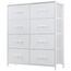 DUMOS Kommode für Schlafzimmer mit 8 Stoffschubladen hohe Kommode Organizer für Kleidung Schrank Kinderzimmer Aufbewahrungsturm mit Schrank Metallrahmen Holzplatte leichte Kinderzimmermöbel