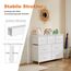 DUMOS Kommode für Schlafzimmer mit 7 Stoffschubladen hohe Kommode Organizer für Kleidung Schrank Kinderzimmer Aufbewahrungsturm mit Schrank Metallrahmen Holzplatte leichte Kinderzimmermöbel