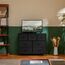 DUMOS Kommode für Schlafzimmer mit 7 Stoffschubladen hohe Kommode Organizer für Kleidung Schrank Kinderzimmer Aufbewahrungsturm mit Schrank Metallrahmen Holzplatte leichte Kinderzimmermöbel