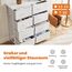 Sweetcrispy Kommode für Schlafzimmer, breite Schublade Kommode, 8 Stoffschubladen mit Griffen, Schrank, TV Stand für Schlafzimmer, Schrank, Wohnzimmer, Kinderzimmer