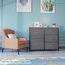 YITAHOME Kommode mit Schubladen, Schrank mit 5 Schubladen aus Stoff, Aufbewahrungskommode Industrial Stil für Schlafzimmer, Wohnzimmer, Kinderzimmer, Flur, Aufbewahrungsschrank (Dunkelgrau)