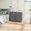 YITAHOME Kommode mit Schubladen, Schrank mit 5 Schubladen aus Stoff, Aufbewahrungskommode Industrial Stil für Schlafzimmer, Wohnzimmer, Kinderzimmer, Flur, Aufbewahrungsschrank (Dunkelgrau)