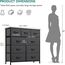 YITAHOME Kommode mit Schubladen, Schrank mit 9 Schubladen aus Stoff, Aufbewahrungskommode Industrial Stil für Schlafzimmer, Wohnzimmer, Kinderzimmer, Flur, Aufbewahrungsschrank (Schwarzgrau)