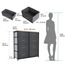YITAHOME kommode, Schrank mit 8 Schubladen aus Stoff, Modernen Stil, Stabiler Metallrahmen, Holztischplatte, Aufbewahrungskommode für Schlafzimmer, Wohnzimmer, Flur, Dunkelgrau