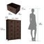 YITAHOME Kommode mit 10 Schubladen, Schrank mit Schubladen aus Stoff, Aufbewahrungskommode Industrial Stil für Schlafzimmer, Wohnzimmer, Kinderzimmer, Aufbewahrungsschrank (Braun)