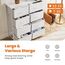DUMOS Kommode für Schlafzimmer mit 8 Stoffschubladen hohe Kommode Organizer für Kleidung Schrank Kinderzimmer Aufbewahrungsturm mit Schrank Metallrahmen Holzplatte leichte Kinderzimmermöbel
