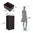 YITAHOME Kommode mit Schubladen, Schrank mit 4 Schubladen aus Stoff, Aufbewahrungskommode Industrial Stil für Schlafzimmer, Wohnzimmer, Kinderzimmer, Flur, Aufbewahrungsschrank (Braun)