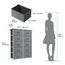 YITAHOME Kommode mit Schubladen, Schrank mit 10 Schubladen aus Stoff, Aufbewahrungskommode Industrial Stil für Schlafzimmer, Wohnzimmer, Kinderzimmer, Flur, Aufbewahrungsschrank (Grau)