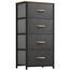 YITAHOME Kommode mit Schubladen, Schrank mit 4 Schubladen aus Stoff, Aufbewahrungskommode Industrial Stil für Schlafzimmer, Wohnzimmer, Kinderzimmer, Flur, Aufbewahrungsschrank (Dunkelgrau)