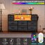 YITAHOME TV-Ständer mit Ladestation, Kommode, TV-Ständer für 140 cm (55 Zoll) Fernseher, Kommode mit 10 Schubladen, Kommode für Schlafzimmer, Media-TV-Konsolentisch mit Seitentaschen und Haken