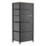 YITAHOME kommode Schmal, Schrank mit 5 Schubladen aus Stoff, Aufbewahrungskommode Industrial Stil für Schlafzimmer, Wohnzimmer,Flur, Dunkelgrau Aufbewahrungsschrank