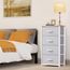 YITAHOME Kommode mit Schubladen, Schrank mit 4 Schubladen aus Stoff, Aufbewahrungskommode Industrial Stil für Schlafzimmer, Wohnzimmer, Kinderzimmer, Flur, Aufbewahrungsschrank (Hellgrau)