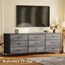 Huuger 63-Zoll-Kommode für Schlafzimmer, Kommode für Schrank mit 9 Schubladen, großer TV-Ständer für 55, 65, 70 Zoll Fernseher, Unterhaltungszentrum mit Stauraum, breite lange Kommode, Grau