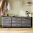 Huuger 63-Zoll-Kommode für Schlafzimmer, Kommode für Schrank mit 9 Schubladen, großer TV-Ständer für 55, 65, 70 Zoll Fernseher, Unterhaltungszentrum mit Stauraum, breite lange Kommode, Grau
