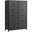 YITAHOME Kommode mit 10 Schubladen, Schrank mit Schubladen aus Stoff, Aufbewahrungskommode Industrial Stil für Schlafzimmer, Wohnzimmer, Kinderzimmer, Aufbewahrungsschrank (Dunkelgrau)