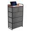 YITAHOME Kommode mit 5 Schubladen, Schrank mit Schubladen aus Stoff, Aufbewahrungskommode Industrial Stil für Schlafzimmer, Wohnzimmer, Kinderzimmer, Aufbewahrungsschrank (Dunkelgrau)