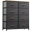 YITAHOME Kommode mit Schubladen, Schrank mit 8 Schubladen aus Stoff, Aufbewahrungskommode Industrial Stil für Schlafzimmer, Wohnzimmer, Kinderzimmer, Flur, Aufbewahrungsschrank (Dunkelgrau)