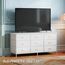 Huuger Kommode mit 9 Schubladen, 47,2 Zoll Kommode TV-Ständer für 50, 55 Zoll Fernseher, Entertainment Center mit Schubladen, Stoffkommode Kommode für Schlafzimmer, Schrank, PU-Leder-Oberfläche,