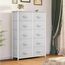 YITAHOME Kommode mit 10 Schubladen, Schrank mit Schubladen aus Stoff, Aufbewahrungskommode Industrial Stil für Schlafzimmer, Wohnzimmer, Kinderzimmer, Aufbewahrungsschrank (Hellgrau)