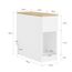 SoBuy Schmaler Beistelltisch - Nachttisch mit Stauraumregal und Schubladen, Platzsparender Nachttisch für kleine Räume, W25 x D65 x H60 cm, Weiß und Natur - FBT162-WN
