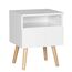 WOLTU® Nachttisch Nachtkommode Nachtschrank Beistelltisch Sofatisch, mit Schublade und Offenem Fach, mit Beinen, Holz, Weiß, 40x33,5x50cm(BxTxH), TSR58ws