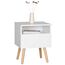 WOLTU® Nachttisch Nachtkommode Nachtschrank Beistelltisch Sofatisch, mit Schublade und Offenem Fach, mit Beinen, Holz, Weiß, 40x33,5x50cm(BxTxH), TSR58ws