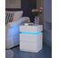 VASAGLE Nachttisch mit LED-Beleuchtung, Beistelltisch, einstellbare Farben, Sofatisch 3 Schubladen, Nachtschrank Schlafzimmer, modern, 35 x 40 x 55 cm, weiß LET630T10