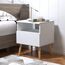 WOLTU® Nachttisch Nachtkommode Nachtschrank Beistelltisch Sofatisch, mit Schublade und Offenem Fach, mit Beinen, Holz, Weiß, 40x33,5x50cm(BxTxH), TSR58ws