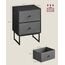 VASAGLE Nachttisch, 2er Set, Beistelltisch mit Stauraum, 2 herausnehmbare Schubladen, Nachtschrank für Schlafzimmer, Wohnzimmer, ebenholzschwarz-schiefergrau LGS229B56, 30 x 40 x 55 cm (T x B x H)
