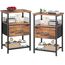LAKEMID Nachtschrank 2er Set,Nachttisch mit Schubladen,Nachtkommode für Schlafzimmer,Schlichter Beistelltisch,Vintage Braun