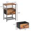 LAKEMID Nachtschrank 2er Set,Nachttisch mit Schubladen,Nachtkommode für Schlafzimmer,Schlichter Beistelltisch,Vintage Braun