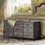 Huuger Kommode mit 9 Schubladen, 47 Zoll Kommode TV-Ständer für 50, 55 Zoll Fernseher, Entertainment Center mit Schubladen, Stoffkommode Kommode für Schlafzimmer, Schrank, Grau