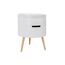 WOLTU Nachttisch 2er Set Nachtkommode Nachtschrank Beistelltisch Sofatisch, mit Stauraum, mit Beinen, Holz, MDF, Weiß, 38x38x51cm(BxTxH), TS50ws-2