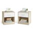 VASAGLE Nachttisch, 2er Set, Beistelltisch, mit Schublade, Griff, offenes Fach, Couchtisch, für Schlafzimmer, Wohnzimmer, naturbeige-klassikweiß LET819T67