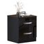 Vida Designs Nachttisch mit 2 Schubladen, Hochglanz, schwarz, 47 x 40 x 36 cm