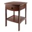 Winsome 94918 Beistelltisch aus Holz, gebogen, mit Einer Schublade, 55,9 x 45,7 x 45,7 cm, Braun
