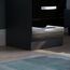 Vida Designs Nachttisch mit 2 Schubladen, Hochglanz, schwarz, 47 x 40 x 36 cm
