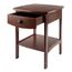 Winsome 94918 Beistelltisch aus Holz, gebogen, mit Einer Schublade, 55,9 x 45,7 x 45,7 cm, Braun