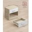 VASAGLE Nachttisch, 2er Set, Beistelltisch, mit Schublade, Griff, offenes Fach, Couchtisch, für Schlafzimmer, Wohnzimmer, naturbeige-klassikweiß LET819T67